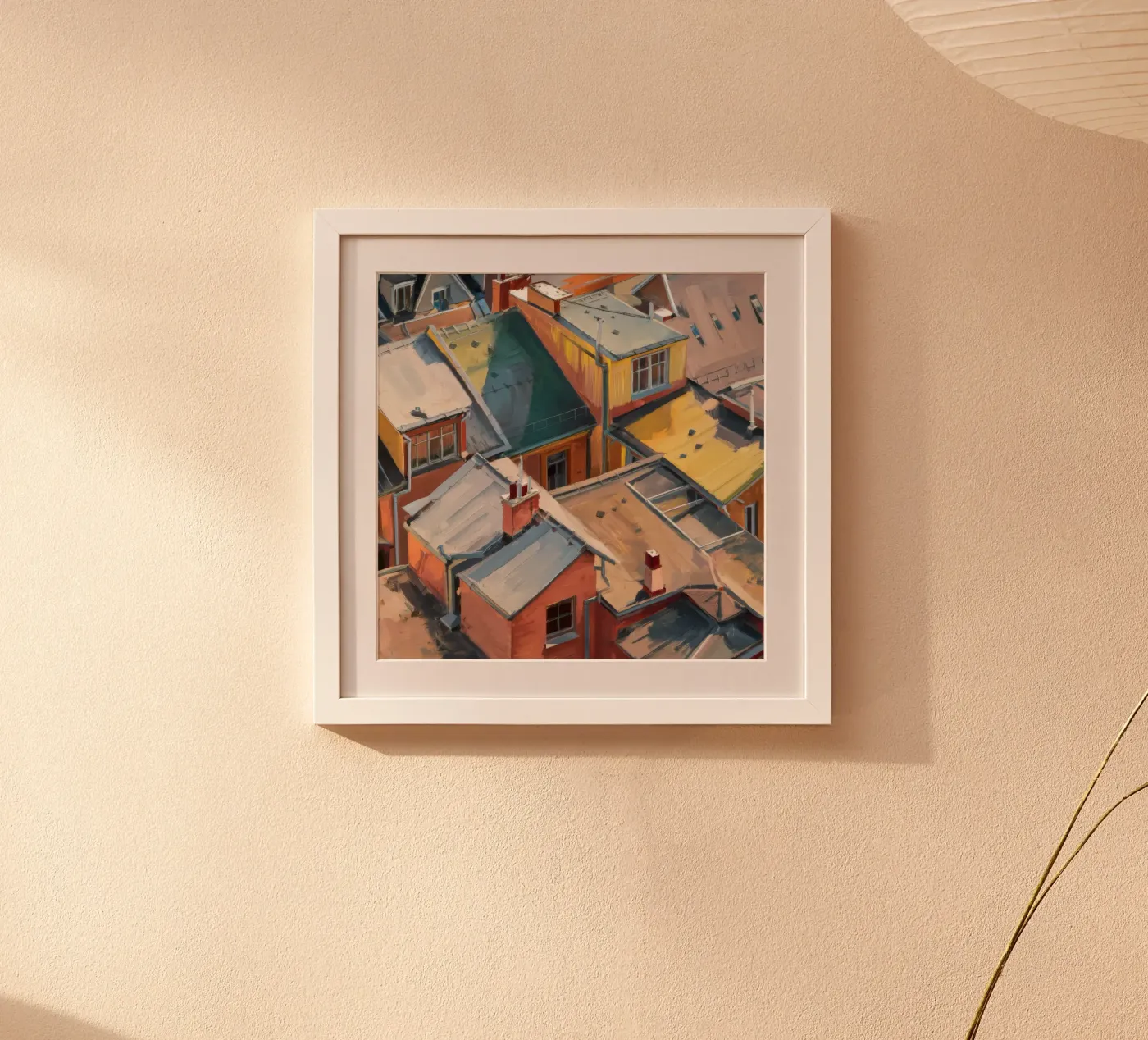 Chromatic Rooftop Cascade poster by Opal Strokes