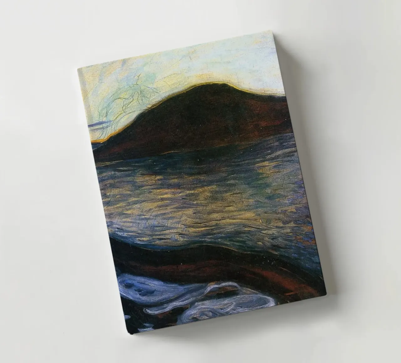 Lake And Mountain Abstract notebook by Rachel Gallery