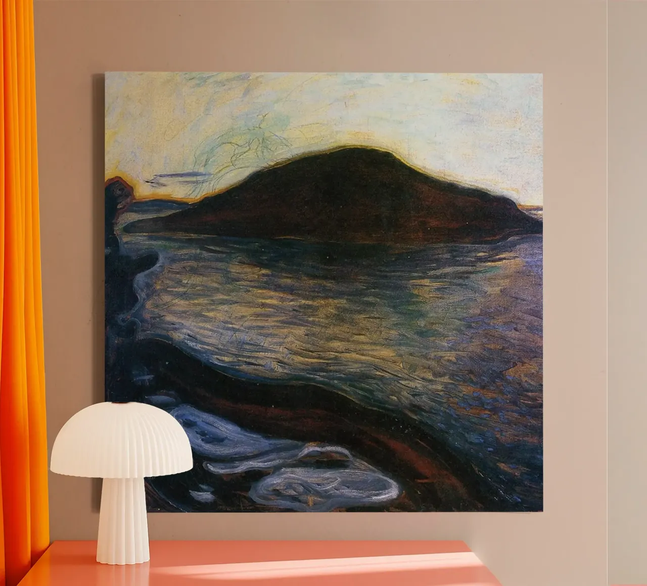 Lake And Mountain Abstract canvas by Rachel Gallery