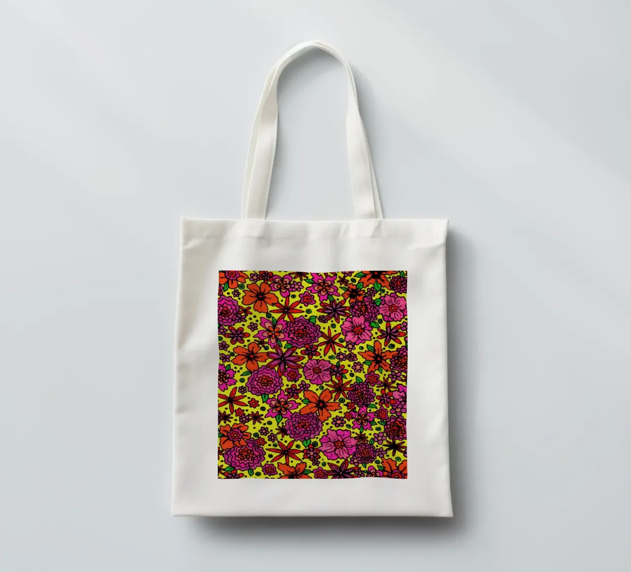 Flower Power Pattern borsa in juta da KP Design