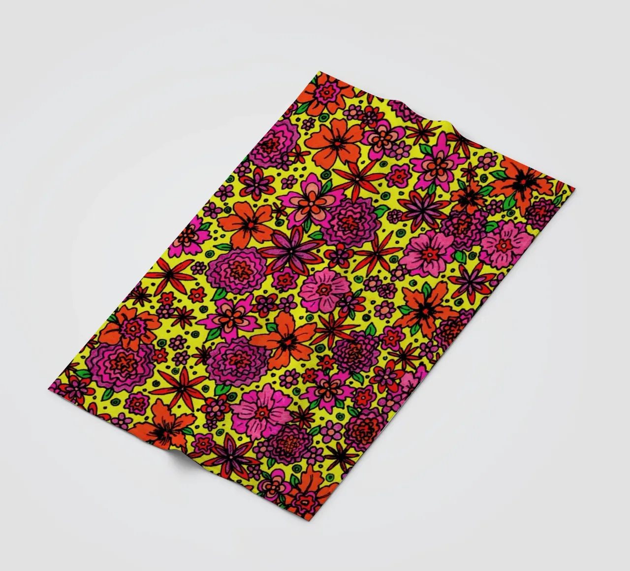 Flower Power Pattern fleecedeken van KP Design