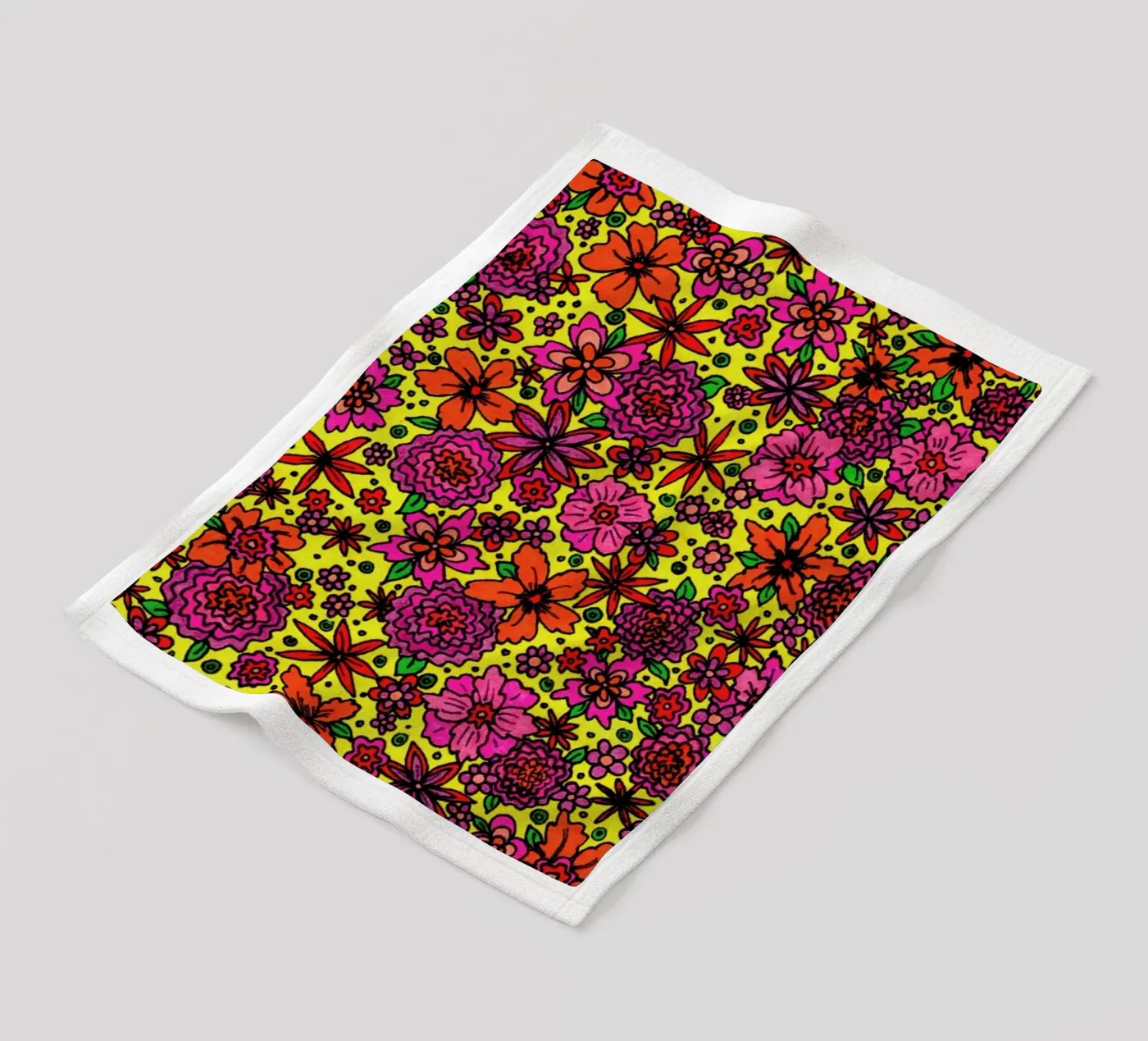 Flower Power Pattern fleece blanket by KP Design