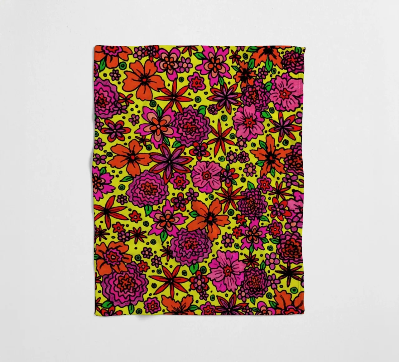 Flower Power Pattern fleecedeken van KP Design