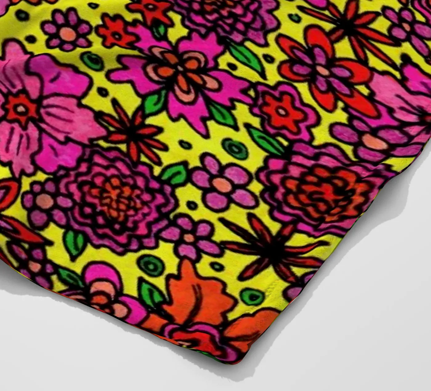 Flower Power Pattern fleece blanket by KP Design