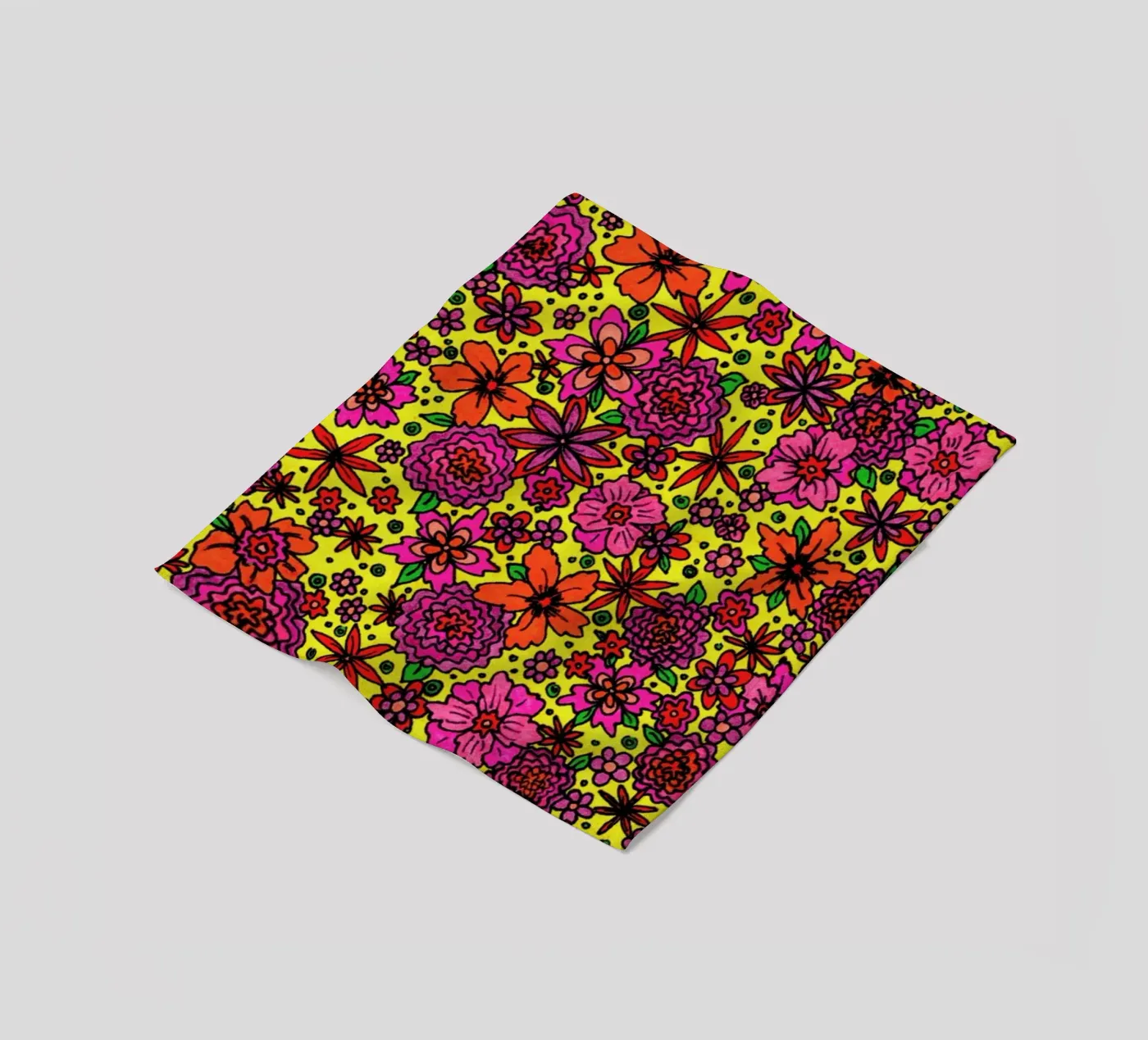 Flower Power Pattern fleece blanket by KP Design