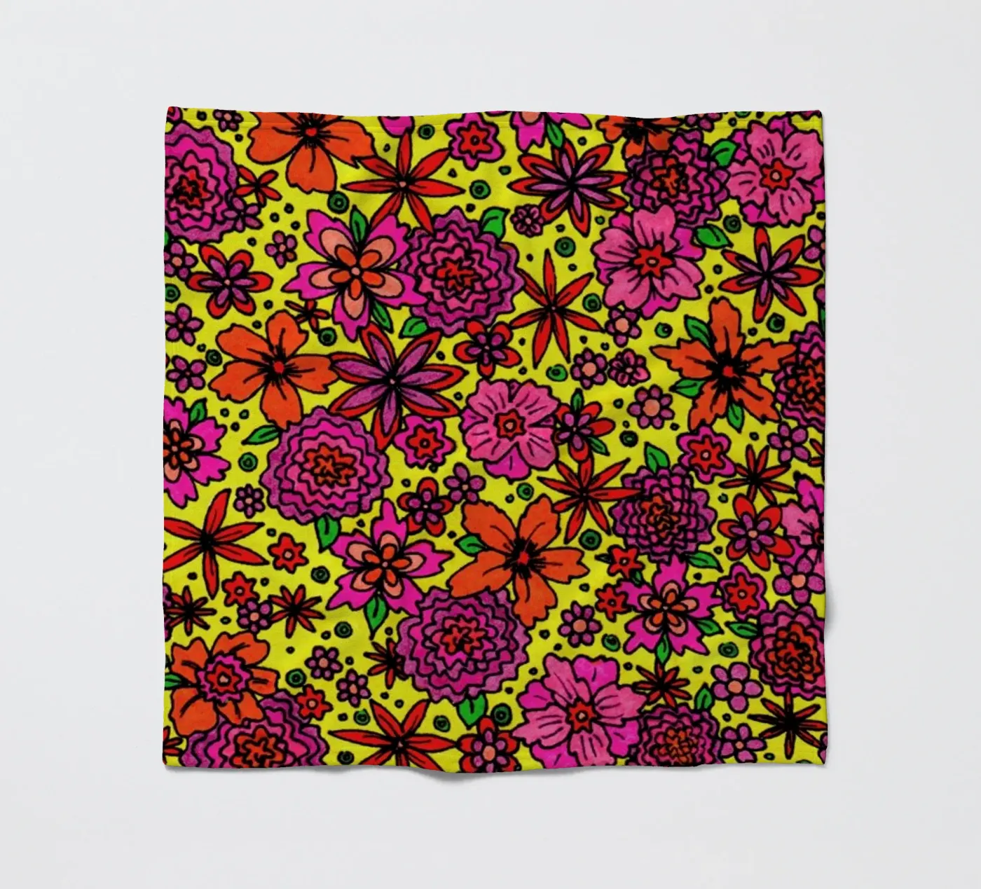 Flower Power Pattern fleece blanket by KP Design