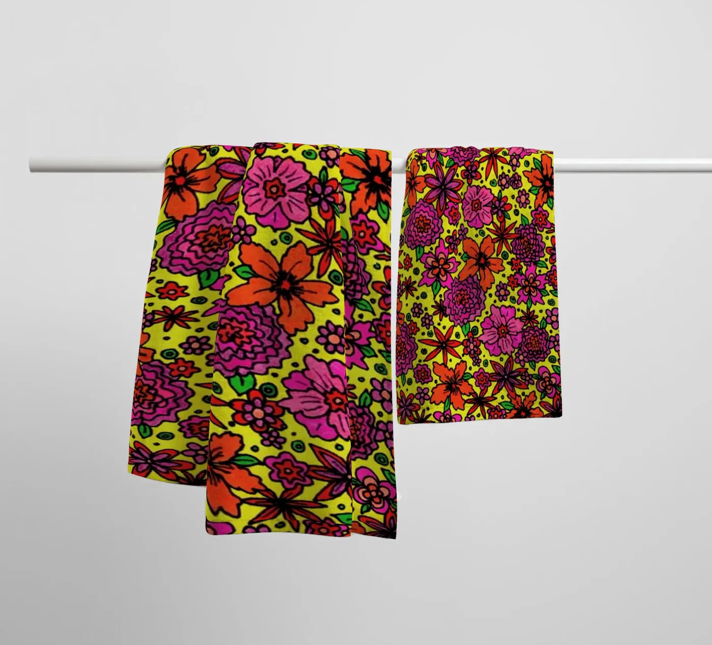 Flower Power Pattern towel by KP Design