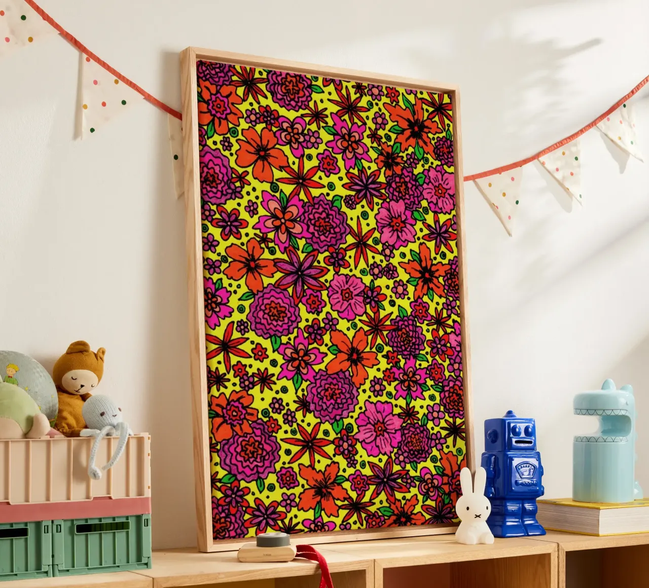 Flower Power Pattern canvas van KP Design