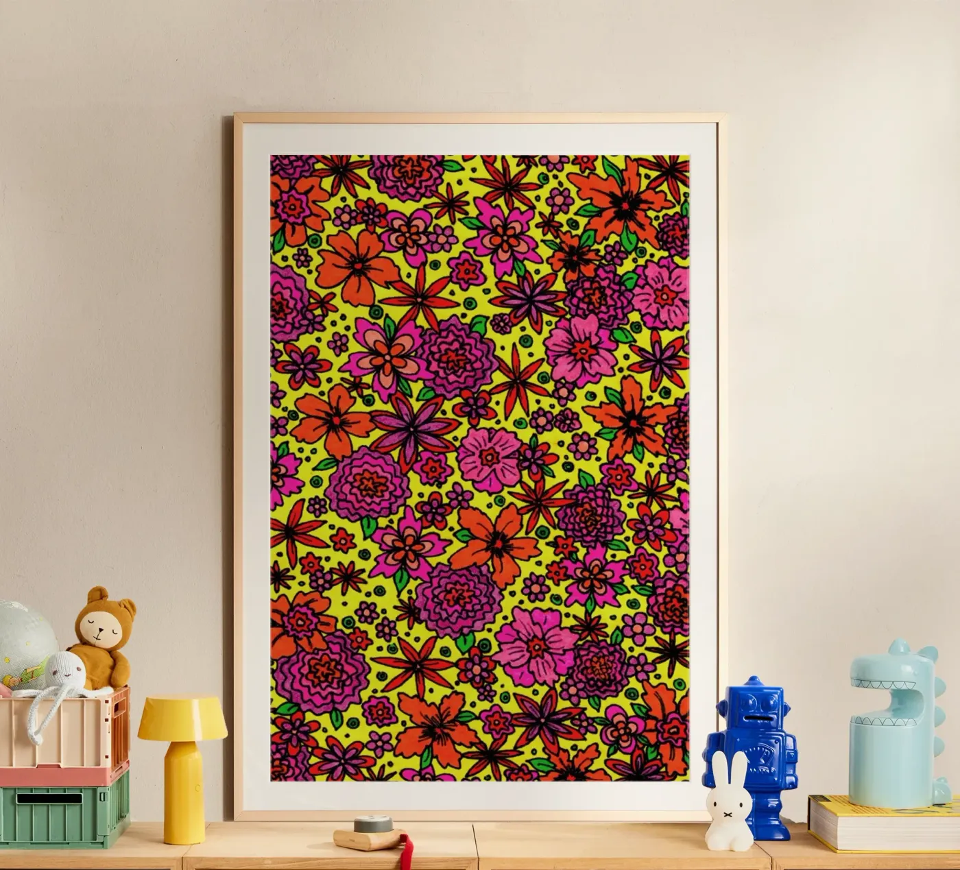 Flower Power Pattern Poster von KP Design