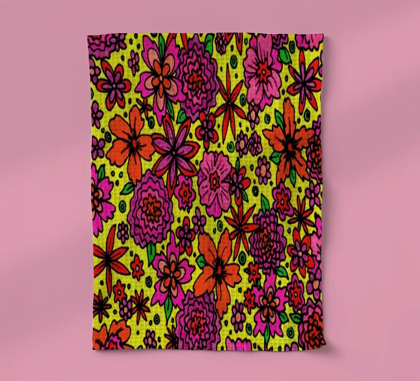 Flower Power Pattern Geschirrtuch von KP Design