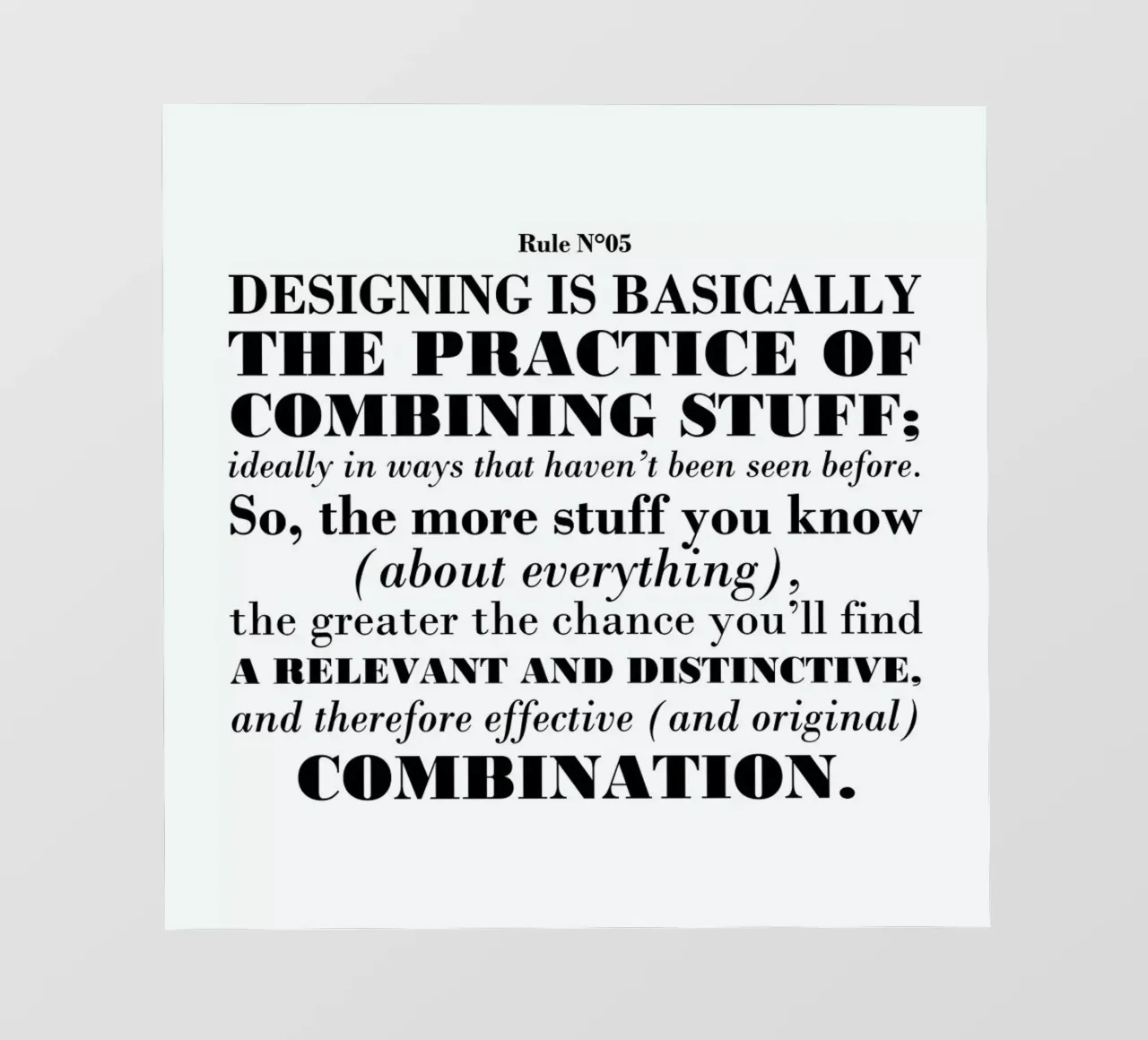 Rule 05 - Combination telo in pvc da Mr Cup