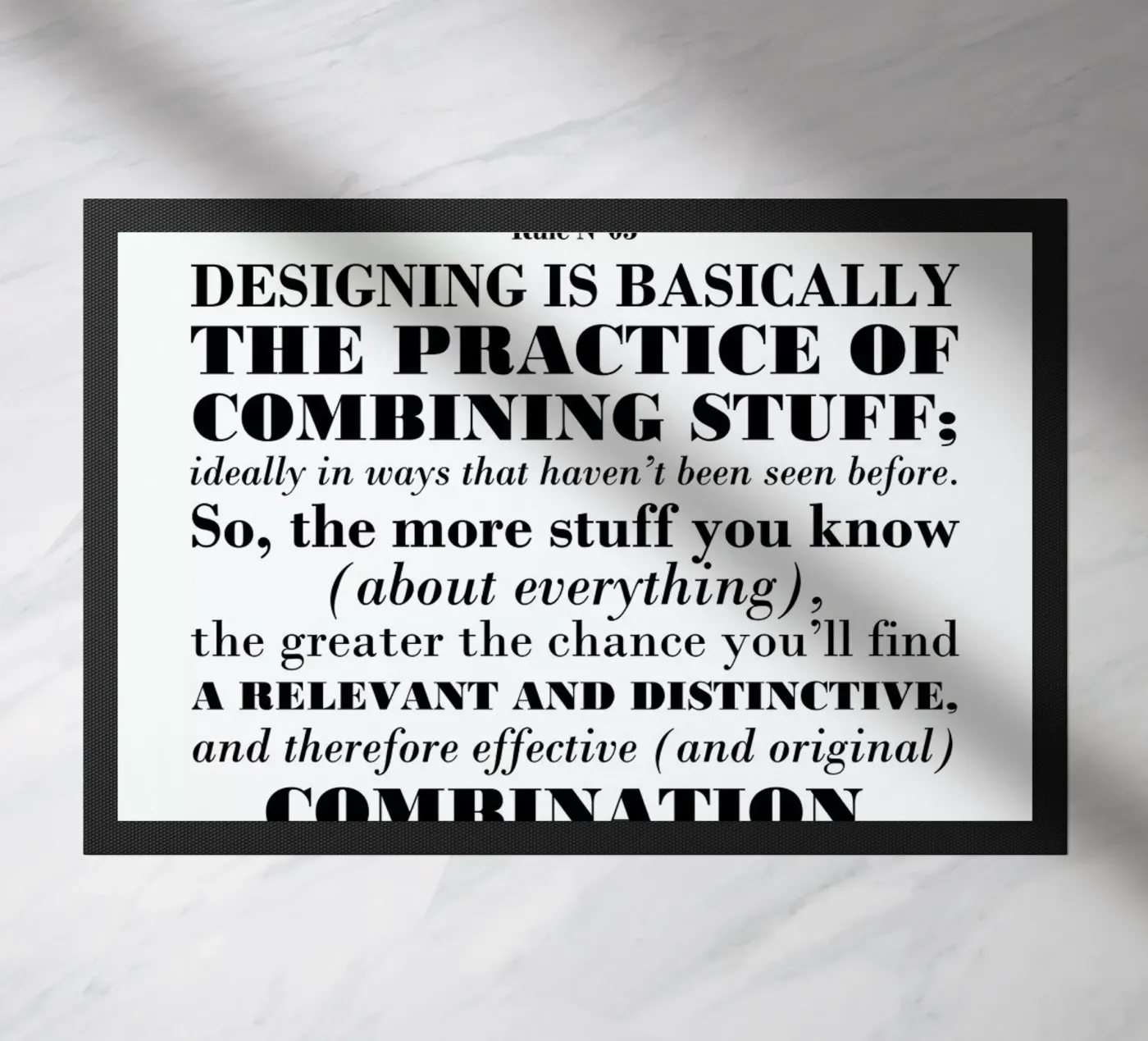 Rule 05 - Combination deurmat van Mr Cup