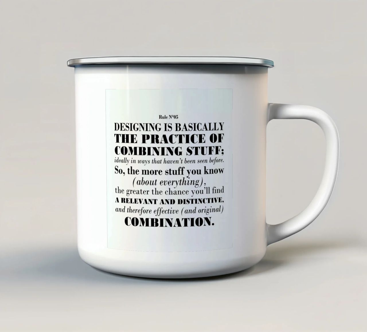 Rule 05 - Combination tazza in smalto da Mr Cup
