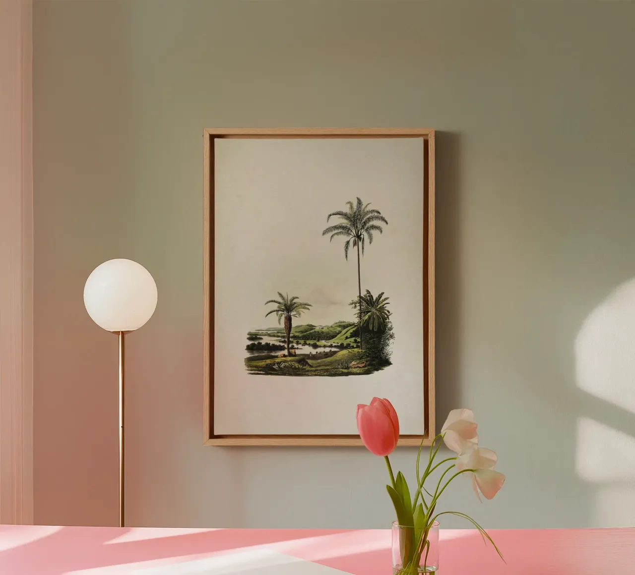 Vintage Martius 2 Cocos Botryophora tela con Cornice a cassetta da Vintage Print Collection