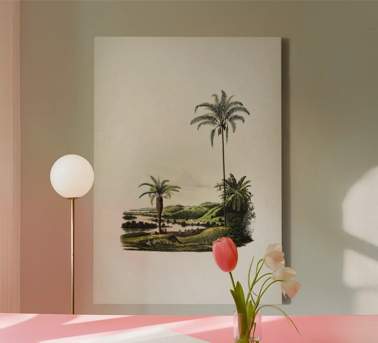 Vintage Martius 2 Cocos Botryophora tela con Cornice a cassetta da Vintage Print Collection