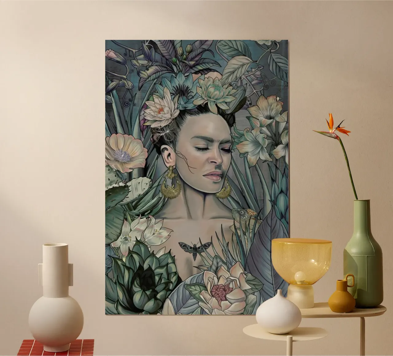 Sueno De Medianoche Frida Kahlo poster con telaio in alluminio da Nettsch