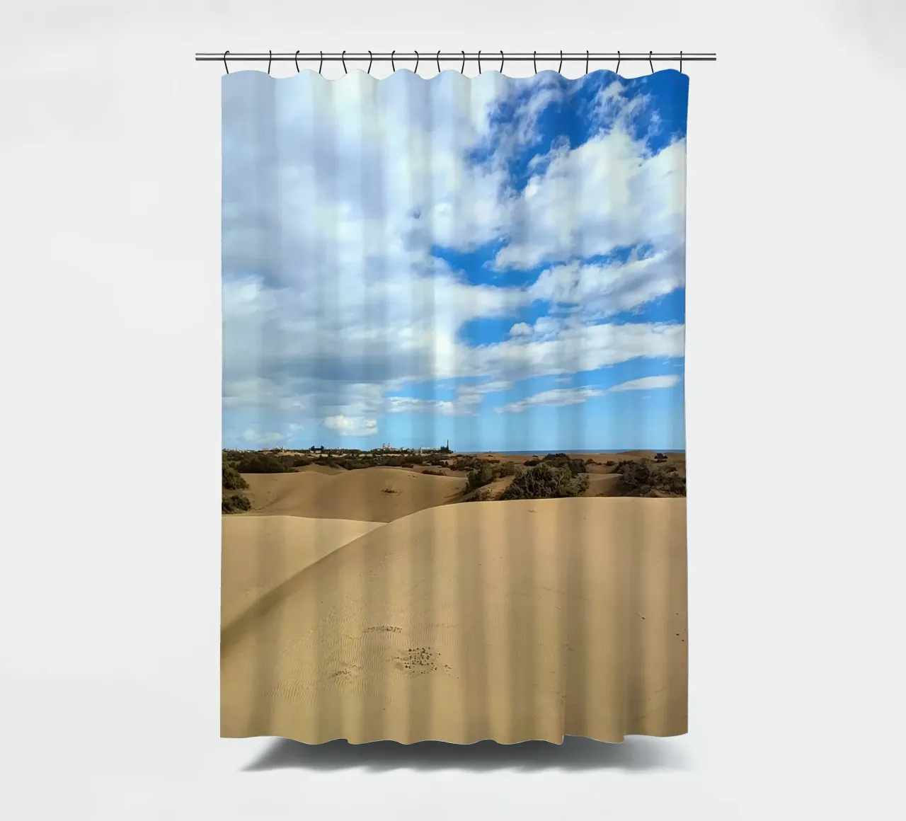 open space barren shower curtain by life of sands