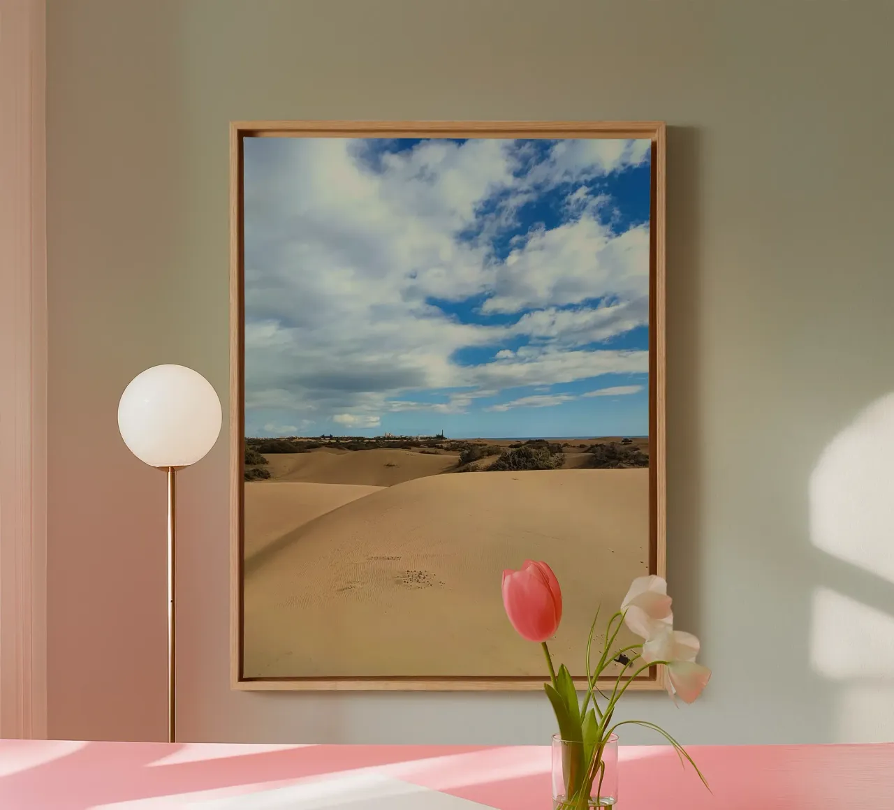 kale open ruimte canvas met Baklijst van life of sands