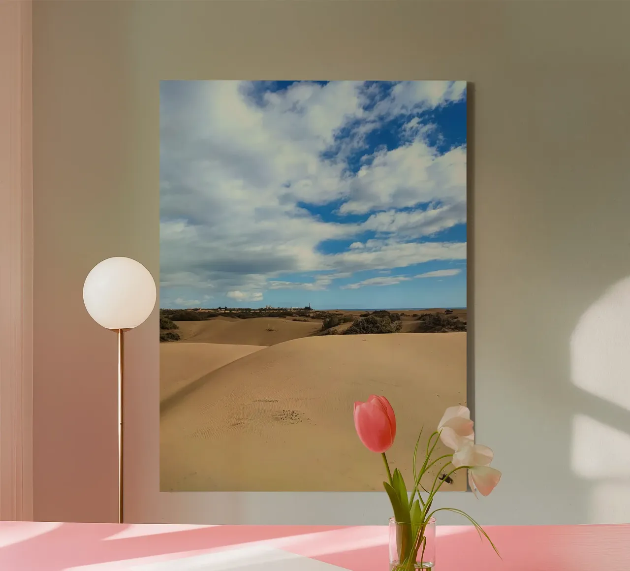 kale open ruimte canvas met Baklijst van life of sands