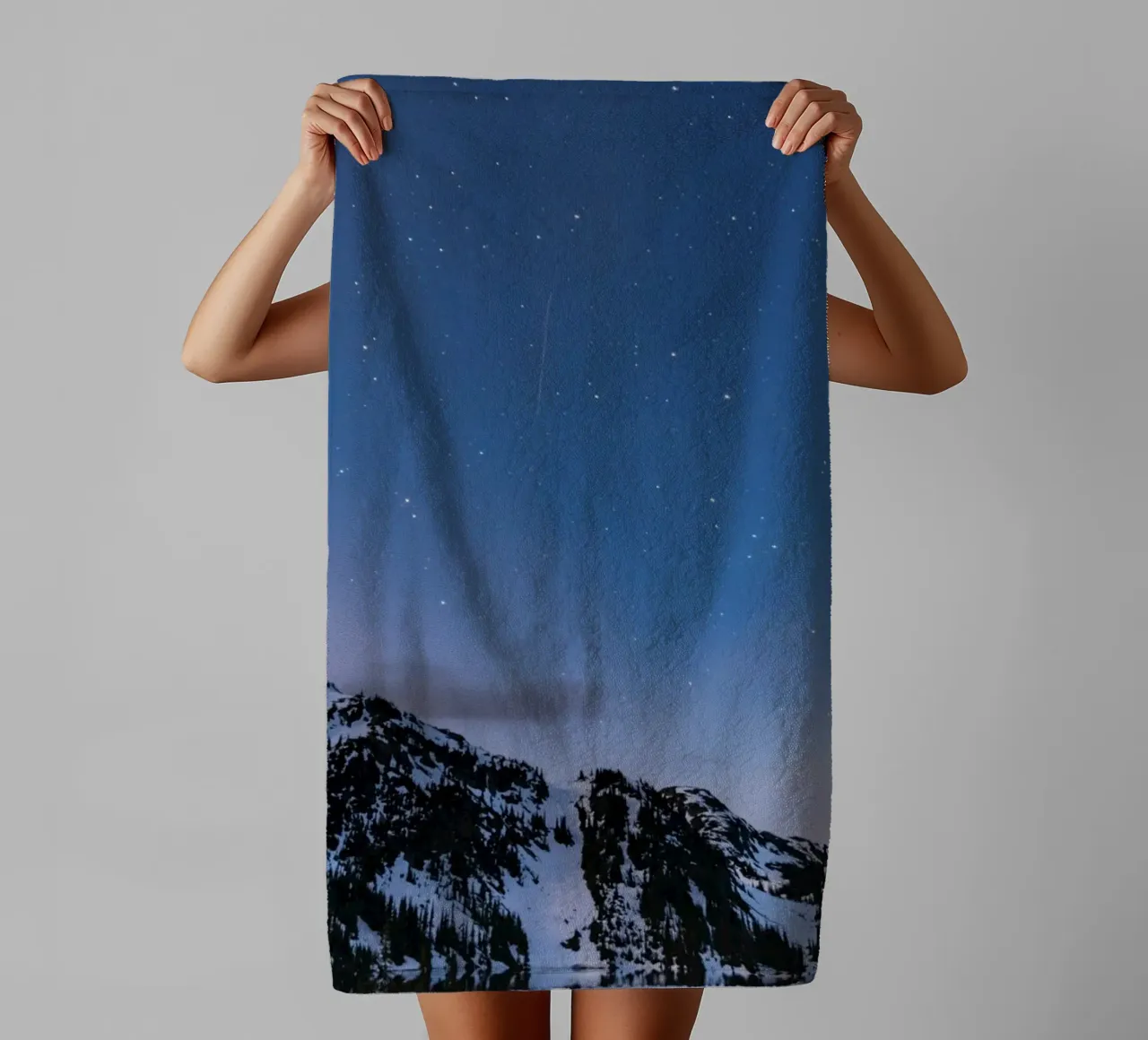 schemering spiegelmeer badhanddoek van space words