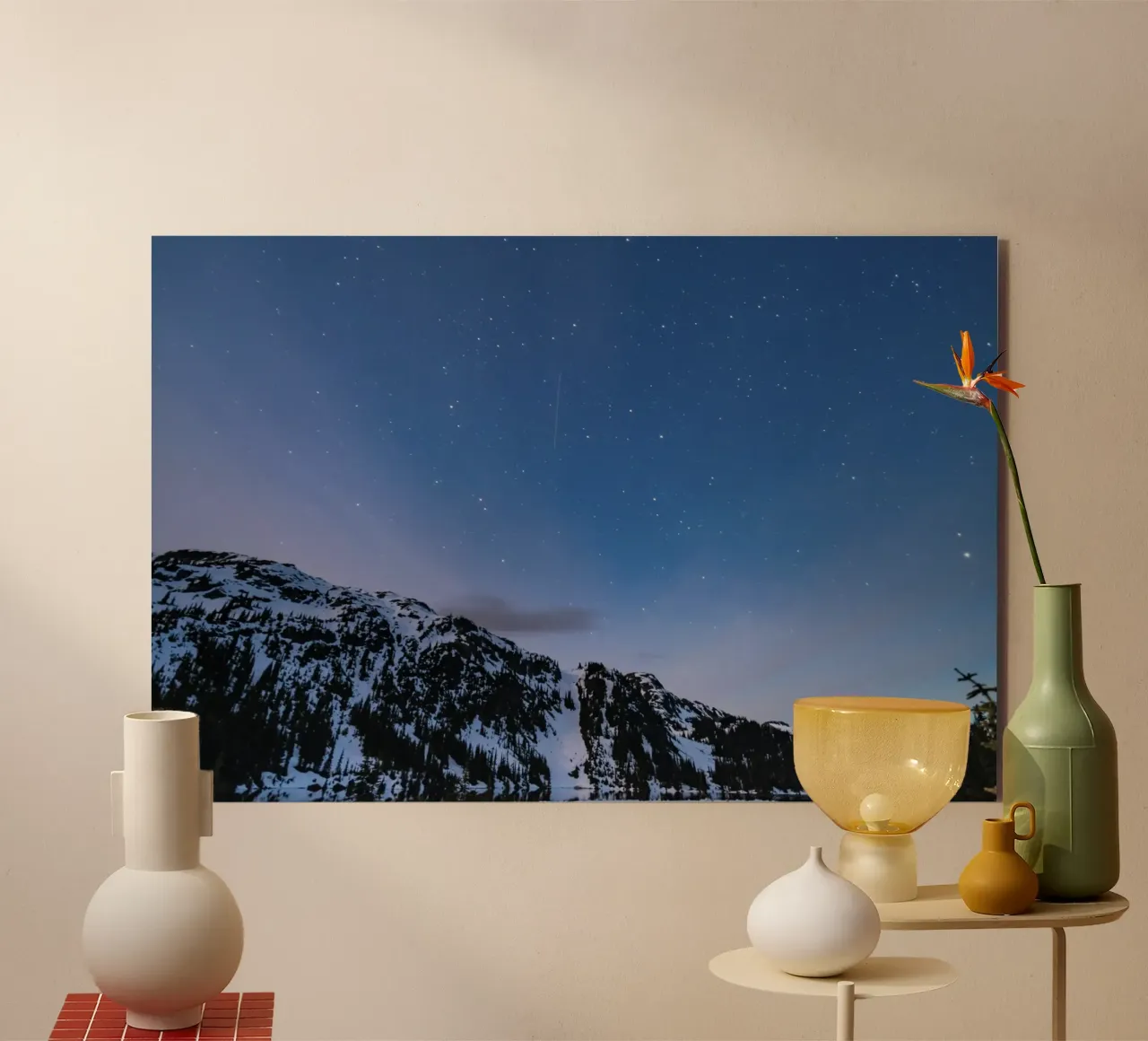 lago riflesso crepuscolare alluminio dibond da space words