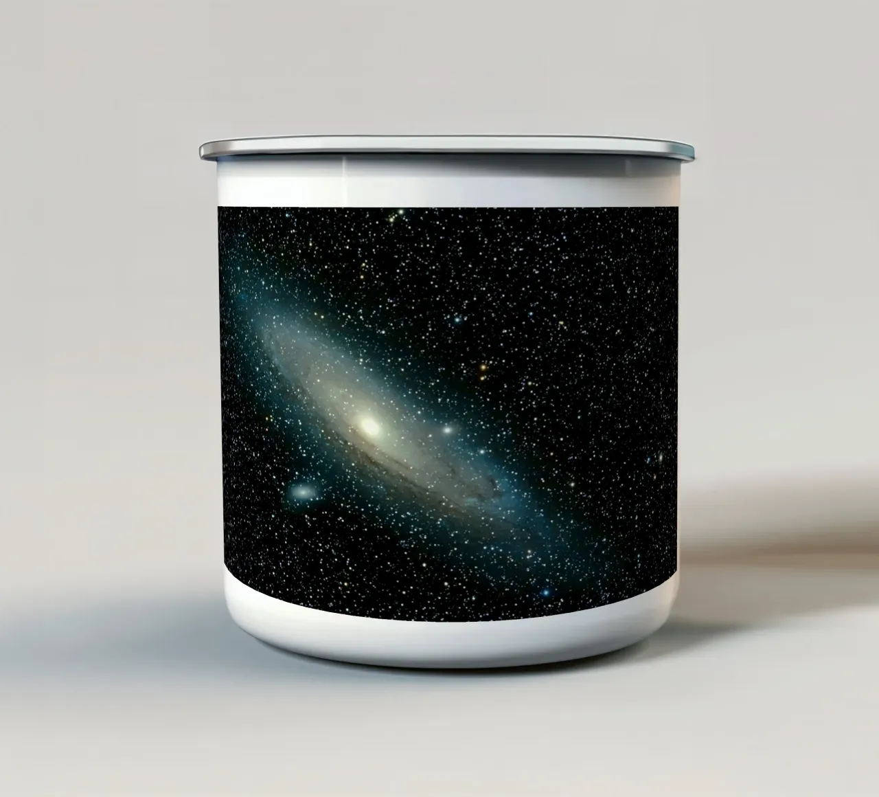 galassia spazio stelle tazza in smalto da space words