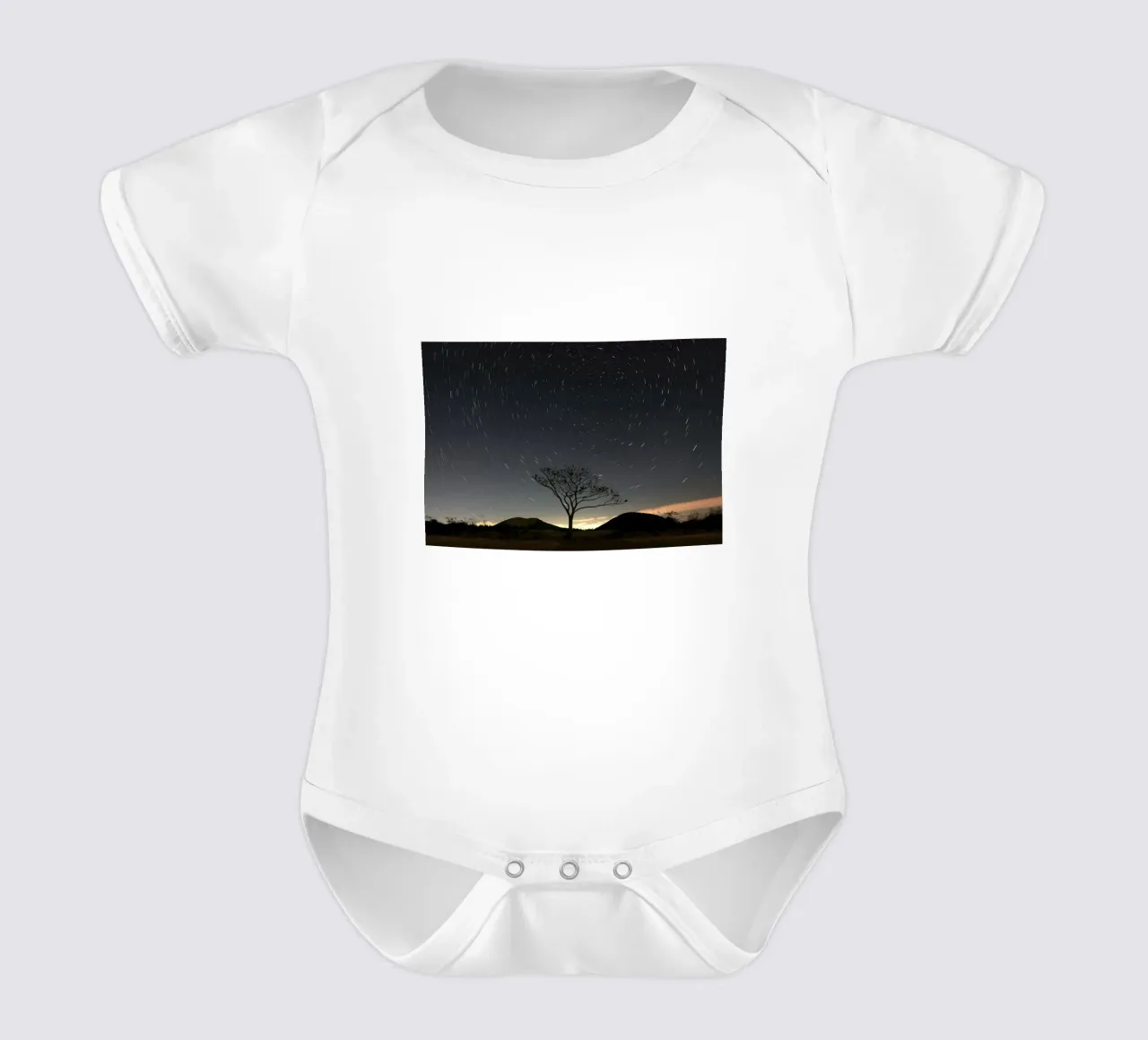 silhouette albero in timelapse body neonato maniche corte da space words