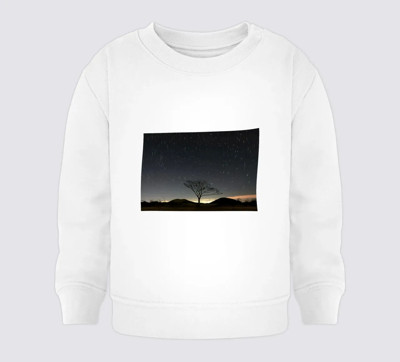 silueta árbol timelapse sudadera de bebé de space words