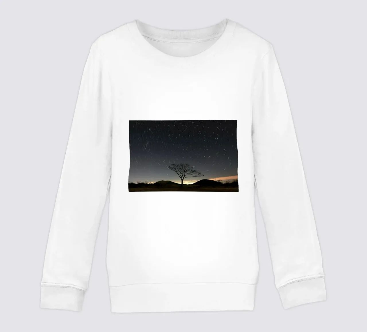 silhouette tree timelapse kids sweatshirt by space words