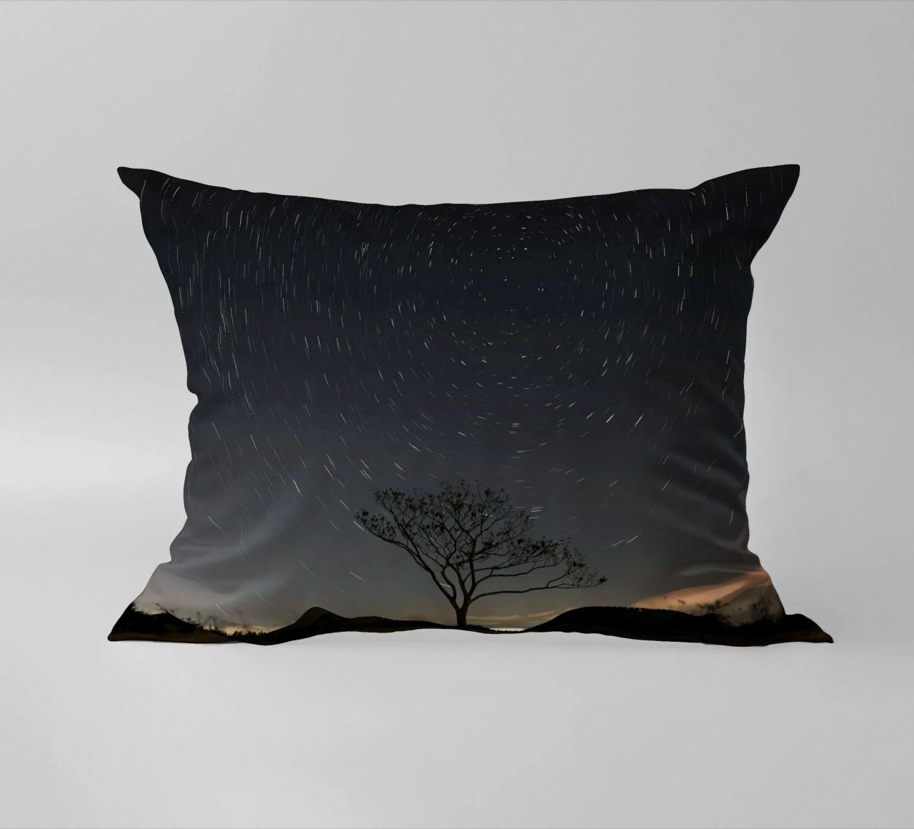 silhouette albero in timelapse cuscino da space words