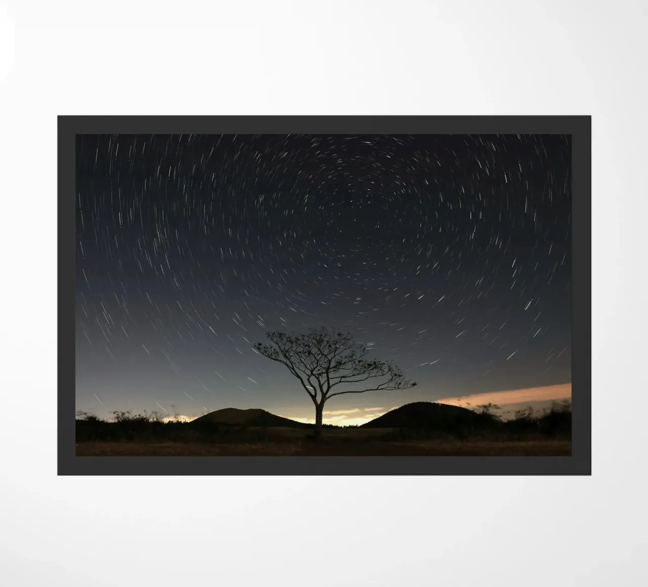 Silhouette Baum Timelapse Fußmatte von space words