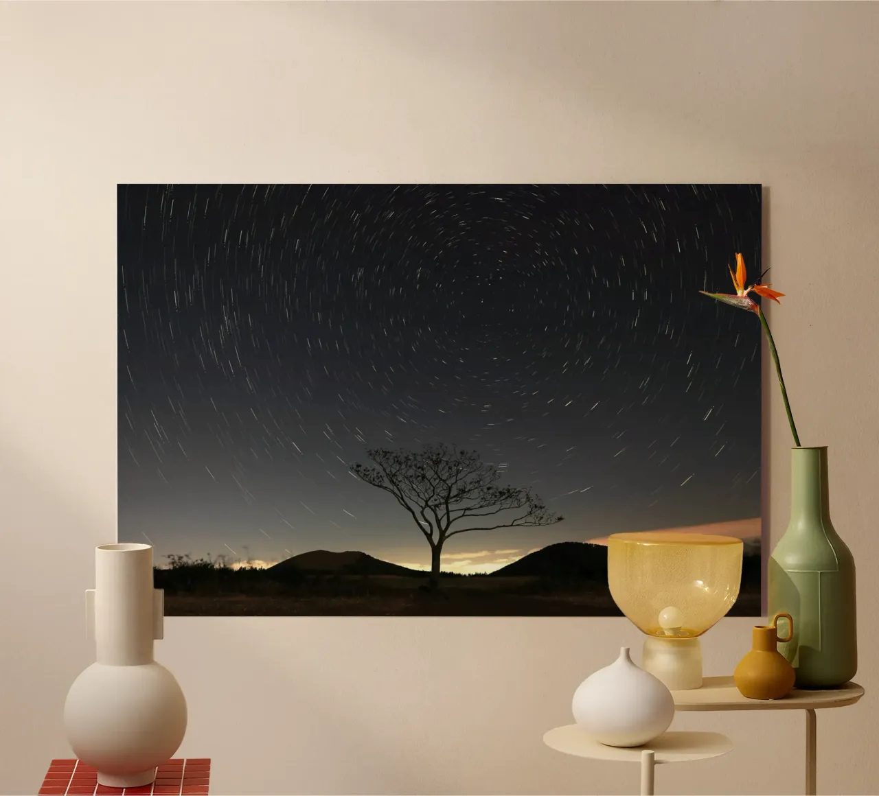 Silhouette Baum Timelapse Acryl-Glas von space words