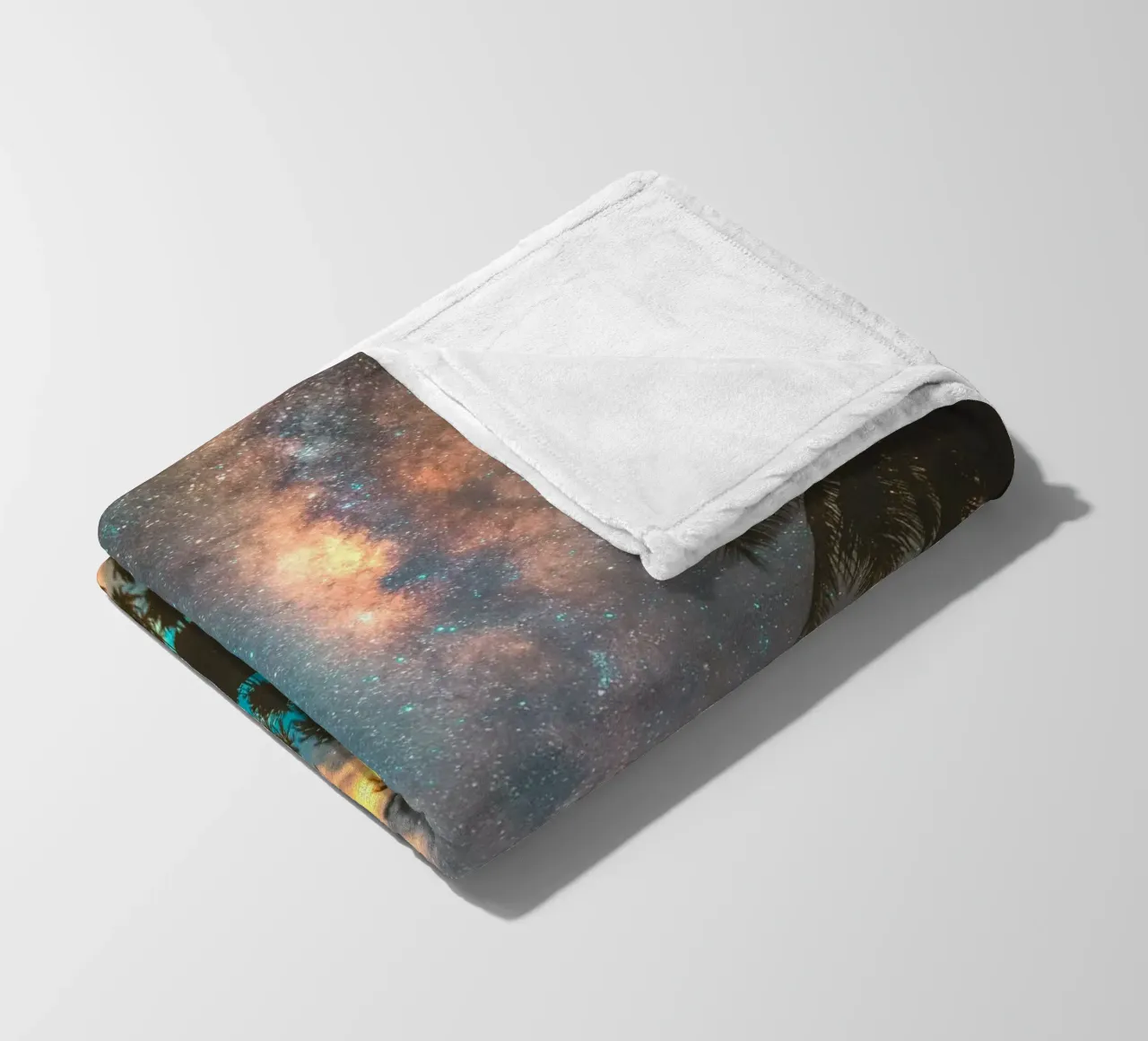 blauer Himmel Dämmerung Fleecedecke von space words