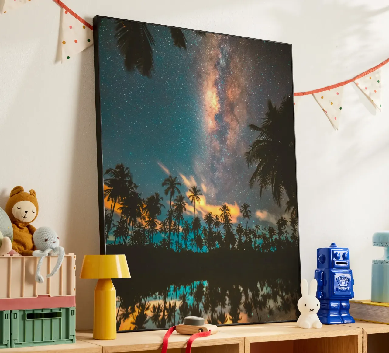 crepuscolo del cielo blu alluminio dibond da space words