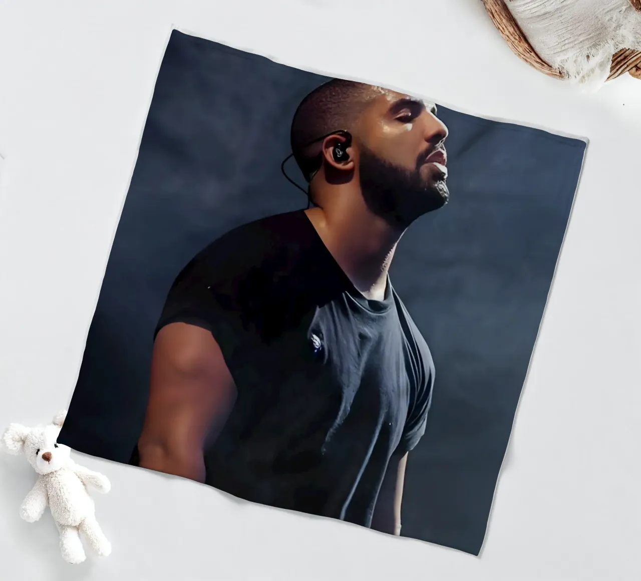 Drake fleece blanket by Low poly art