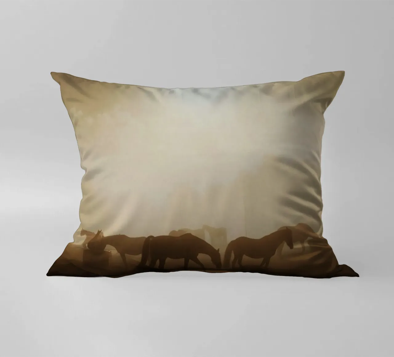 horses in the sunset decorative cushion by Horsire