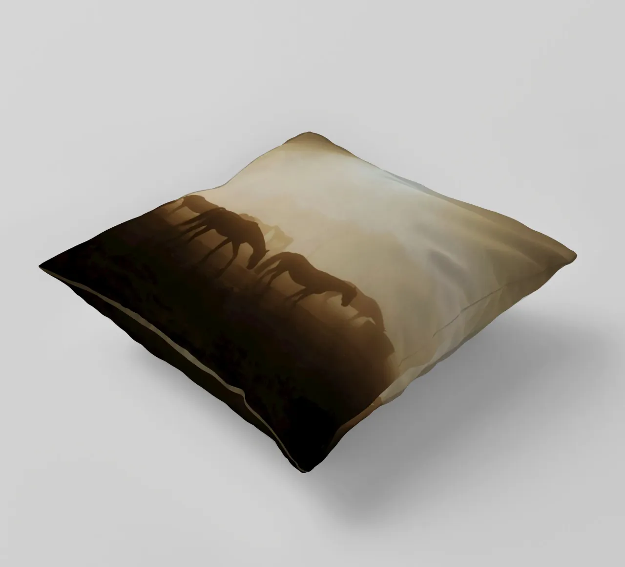 horses in the sunset decorative cushion by Horsire