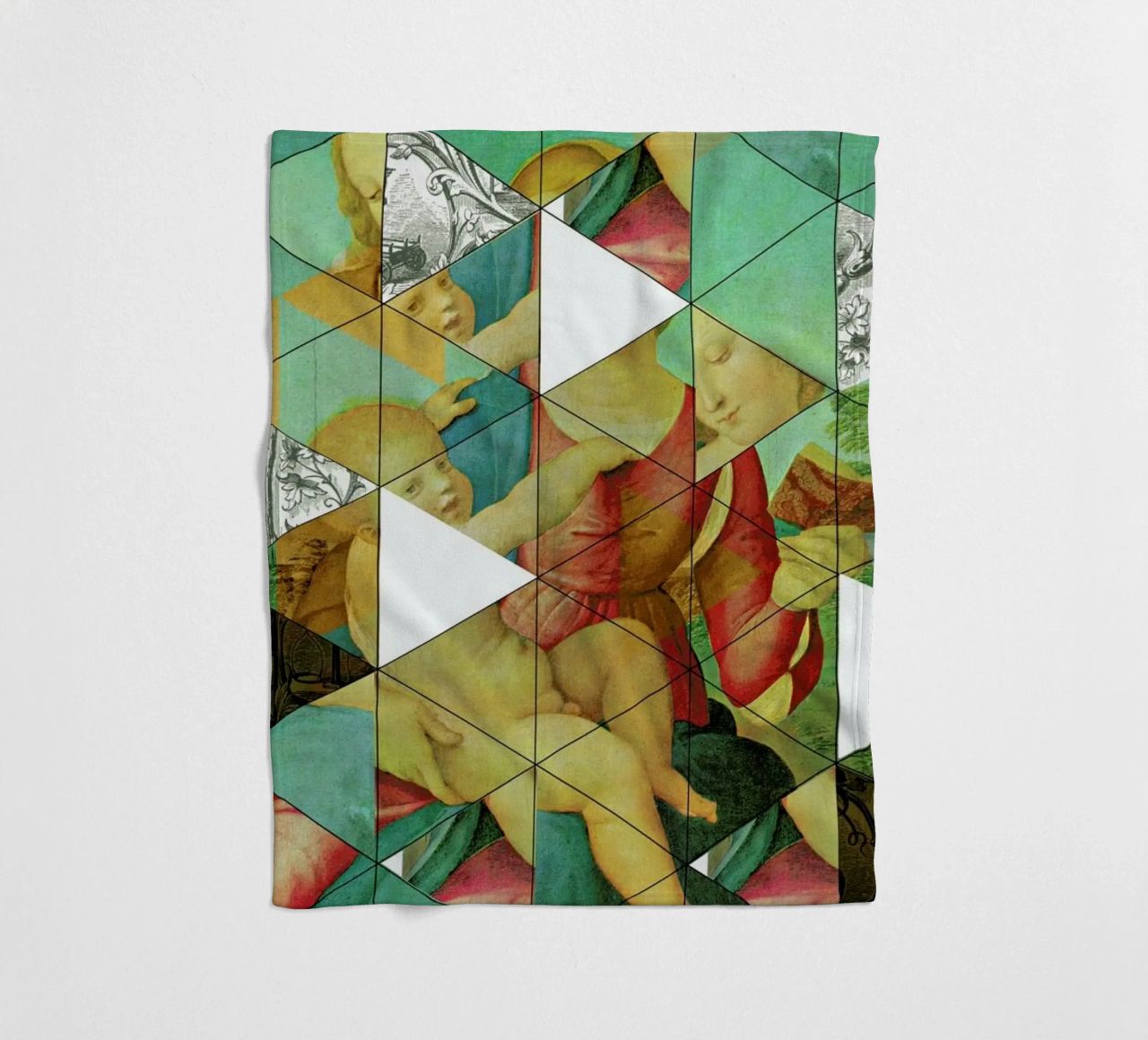 Raphael´s Mother&Child get mixed fleece blanket by Marko Köppe