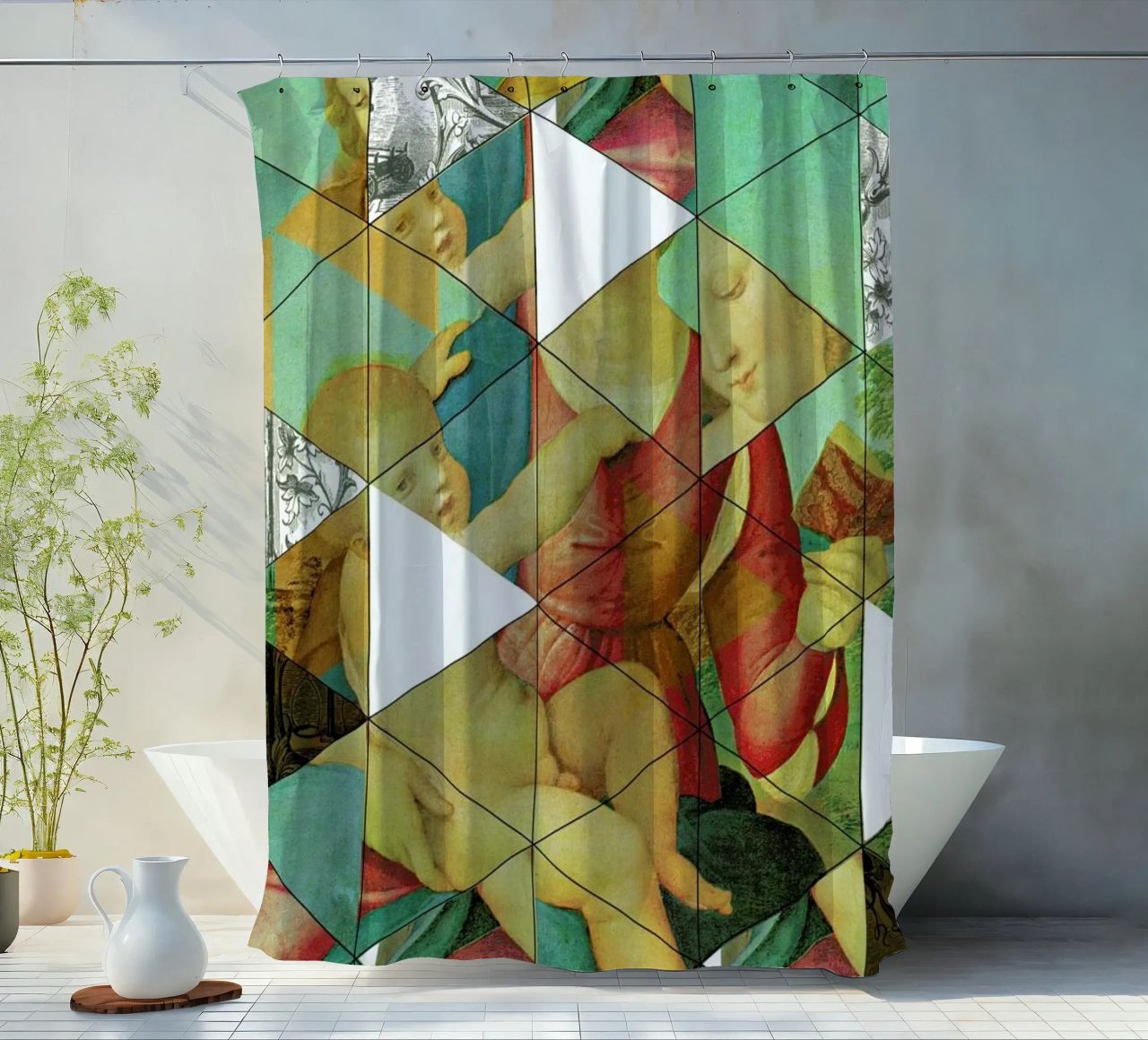 Raphael´s Mother&Child get mixed shower curtain by Marko Köppe