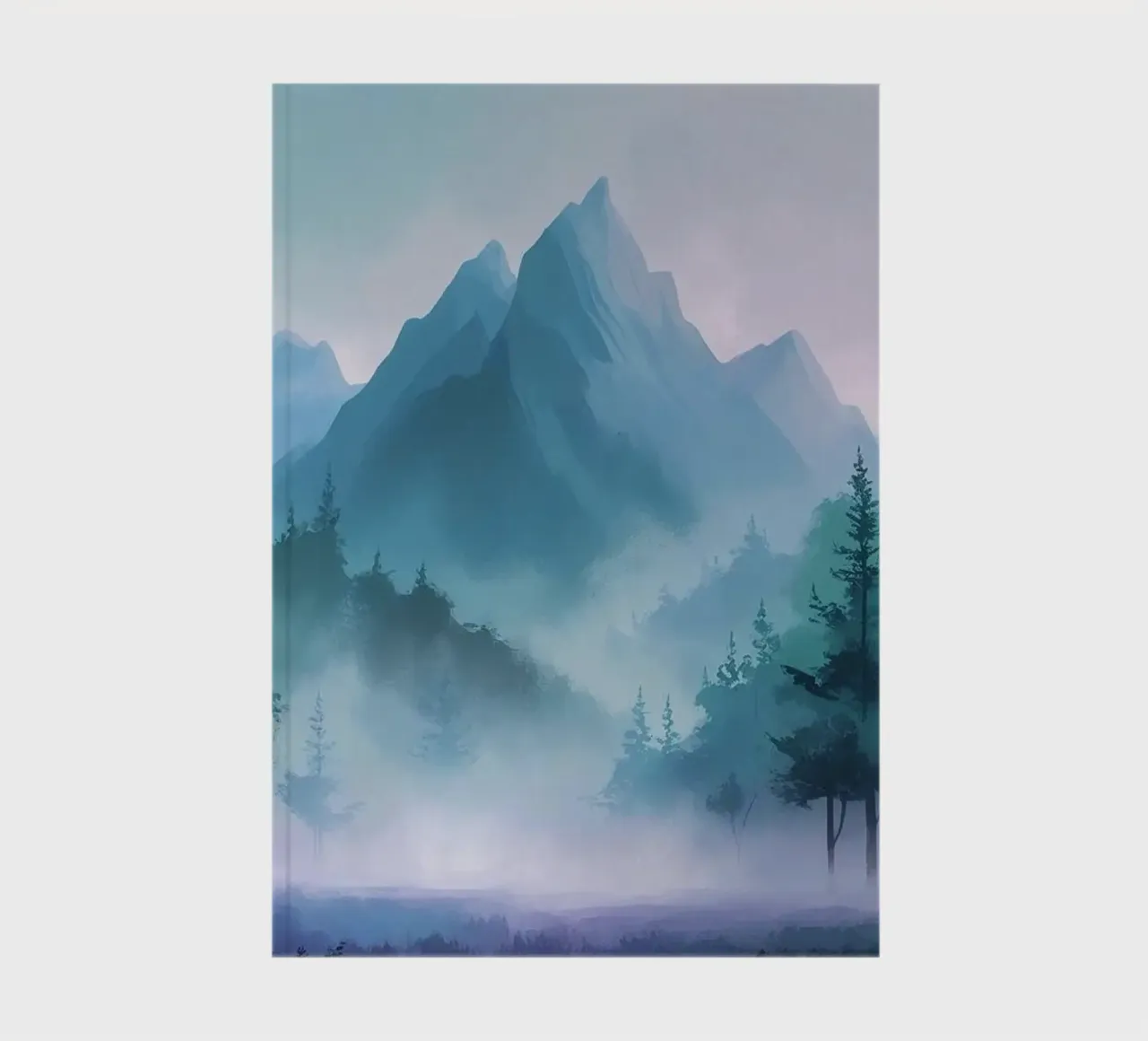 mountains with trees mist notebook by cofa home