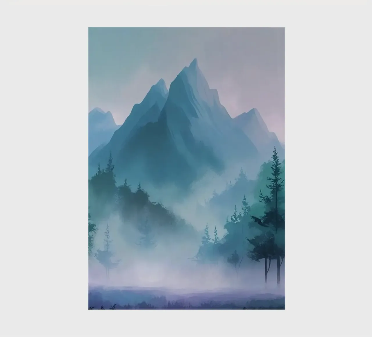 mountains with trees mist notebook by cofa home