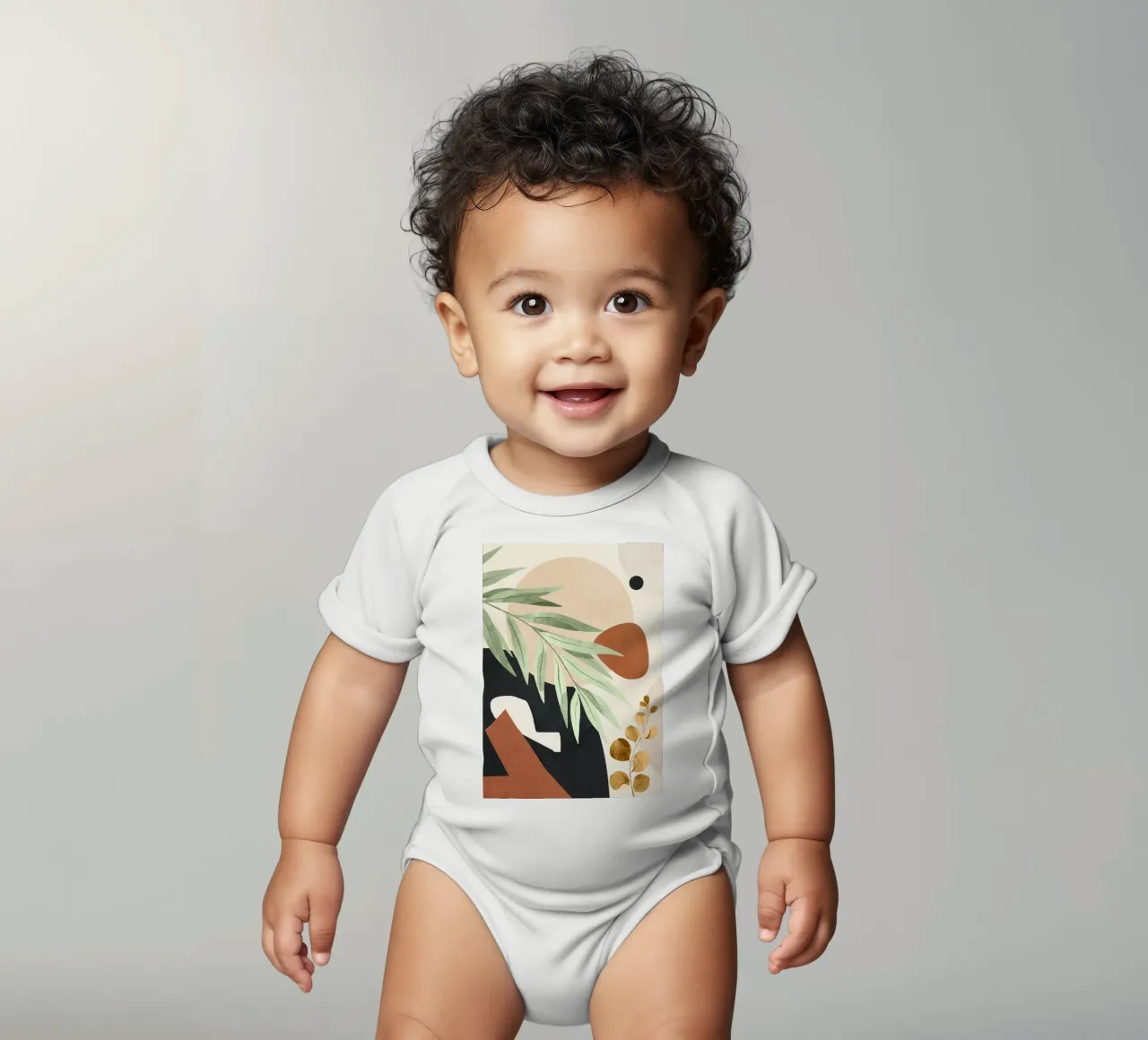 Branches and Leaves in an Abstraction 01 body neonato maniche corte da cityart