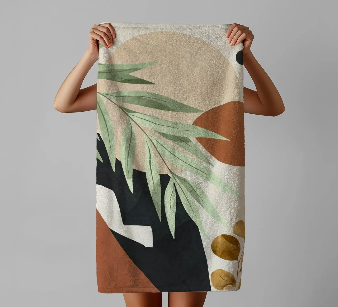 Branches and Leaves in an Abstraction 01 serviette de bain de cityart
