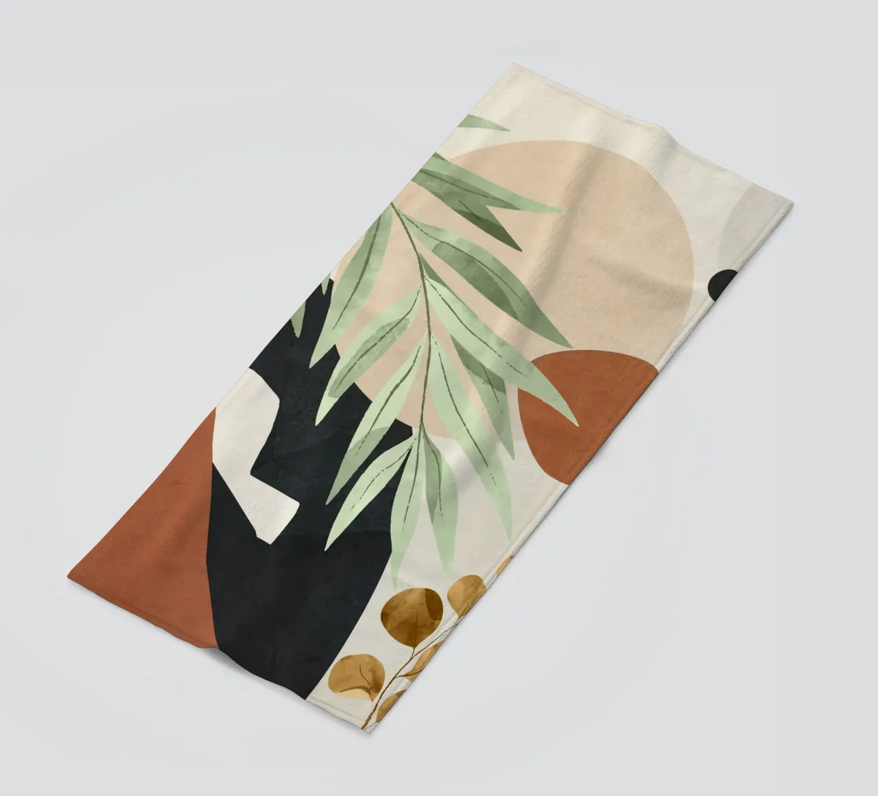 Branches and Leaves in an Abstraction 01 beach towel by cityart