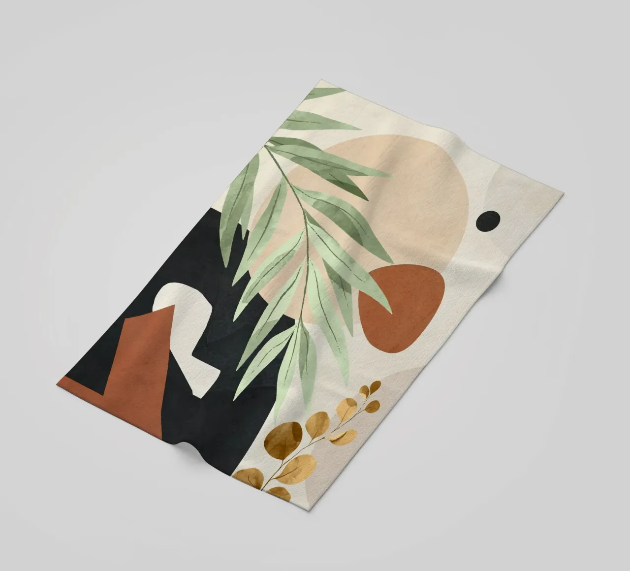 Branches and Leaves in an Abstraction 01 beach towel by cityart