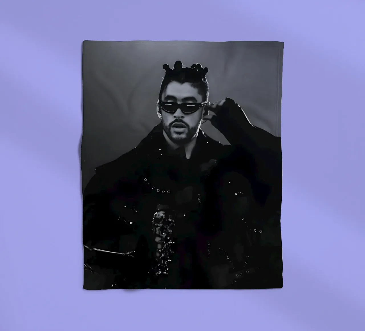Bad Bunny Fleecedecke von Low poly art
