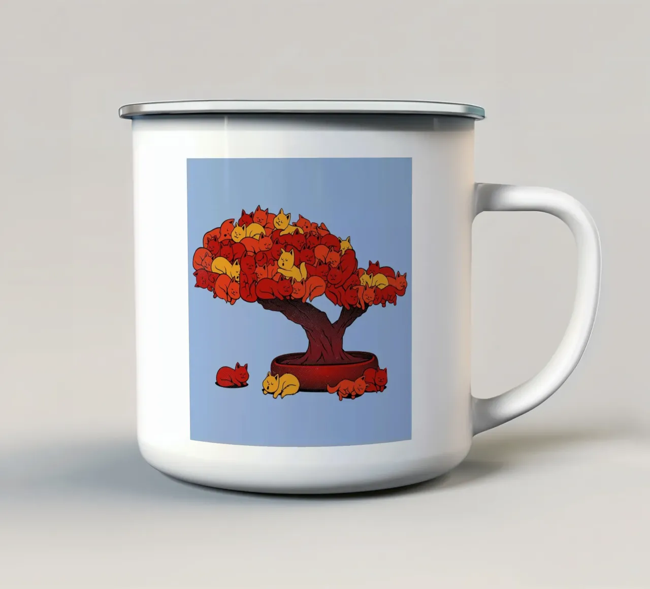 Wool Heart Cats tazza in smalto da Tobe Fonseca