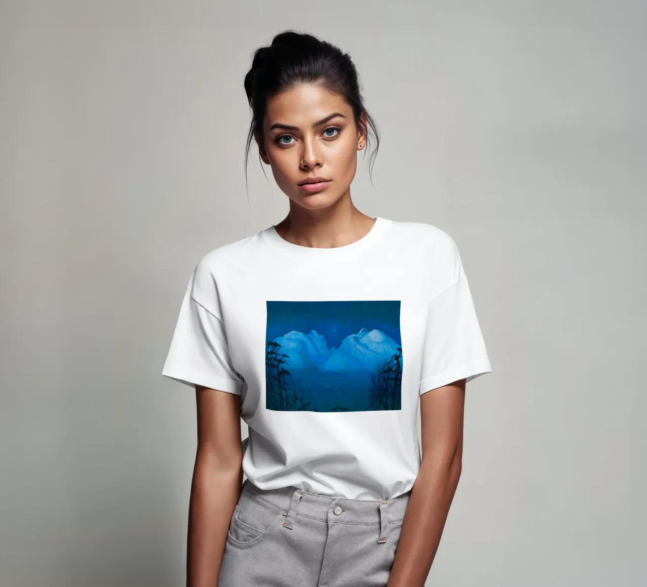 Notte d'inverno in montagna di Harald Sohlberg t-shirt da Venus Art