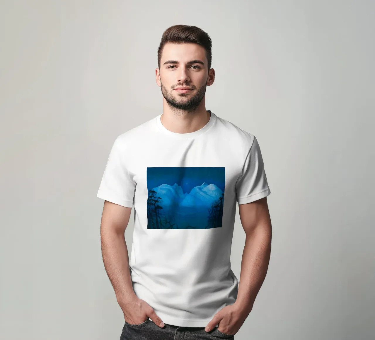 Notte d'inverno in montagna di Harald Sohlberg t-shirt da Venus Art