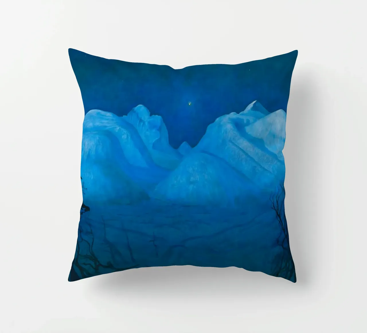 Notte d'inverno in montagna di Harald Sohlberg cuscino da Venus Art